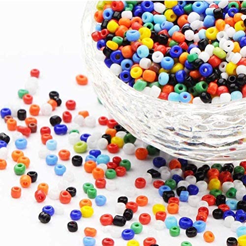 Cuentas de Colores 3mm Mini Cuentas y Abalorios Cristal para DIY Pulseras Collares Bisutería (15 Colores 7500 Piezas)