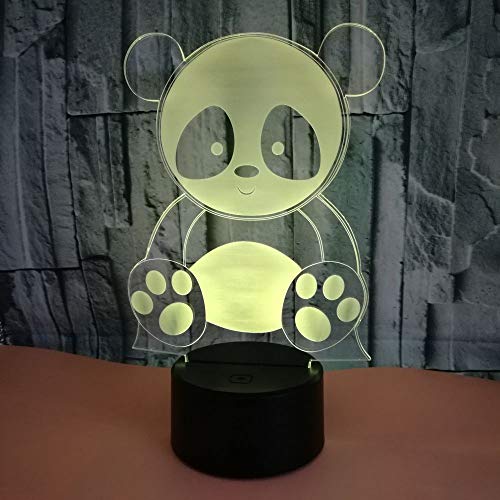 Cute Panda 3D Night Light Creative Electronic Illusion 3D Light LED 7 Color USB Touch Table Lamp Child Gift 2 Control Remoto