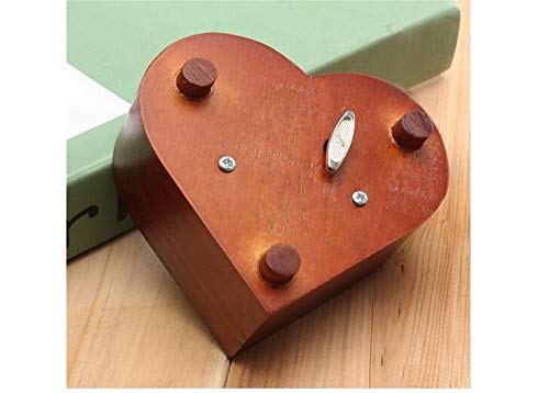 Cuzit - Caja de música de madera con forma de corazón, regalo para Navidad, cumpleaños, día de San Valentín, aniversario de boda, día de la madre