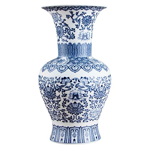 Cxp Boutiques Estilo Estilo Chino Antiguo cáscara de Huevo Azul y Blanco Rojo Porcelana florero de caolín florero decoración del hogar jarrones Hechos a Mano Elegante