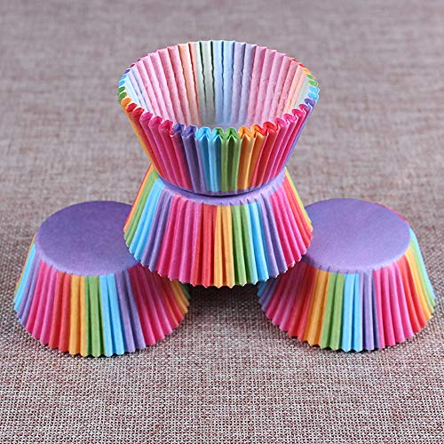 CXZC Vasitos de Papel para Hornear de 100 Piezas: sin Olor, Grado alimenticio Seguro, a Prueba de Grasa, moldes para Magdalenas para Bolitas de Pastel, Muffins, Cupcakes y Dulces