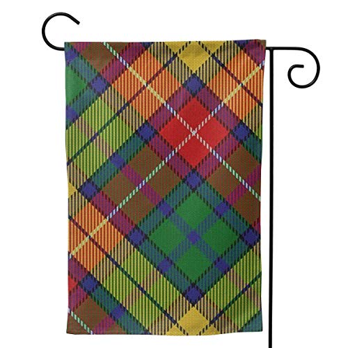 Cy-ril Estilo escocés Clan Buchanan Tartan Plaid Bandera de Bienvenida Decoraciones para Fiestas navideñas Adorno Hogar Doble Cara 12.5 'x18'