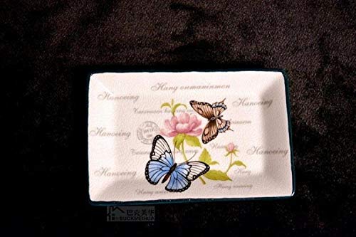 CZOOR 5 Piezas Conjunto Mariposa craquelado Esmalte diseño cerámica baño Conjunto de baño artículos de tocador decoración Regalos de Boda