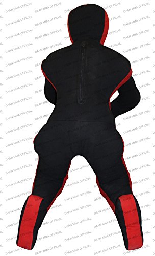 DAAN MMA Grappling Dummy - Saco de boxeo Judo, sin relleno, manos sentadas, parte delantera, envío brasileño JIU Jitsu para amasar a la basura sentada, Canvas Red, 70" Up to 121 lb – Unfilled