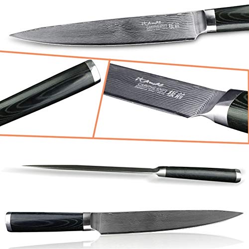 Damasco cuchillos de trinchar mango del cuchillo japonés VG10 Damasco inoxidable cuchillos de acero del cuchillo de cocina ultra aguda de Micarta (Color : Sashimi Knives)