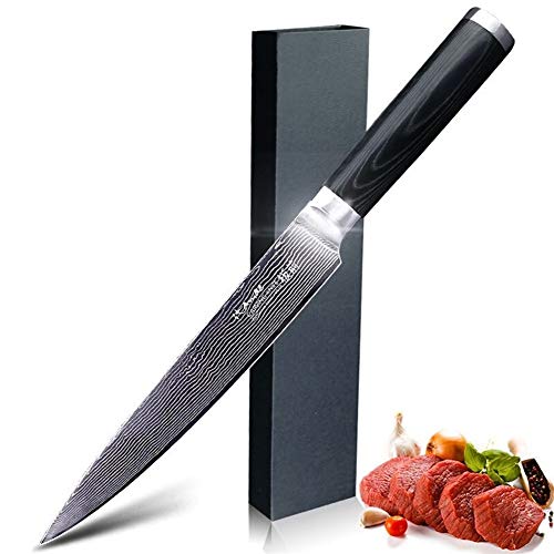 Damasco cuchillos de trinchar mango del cuchillo japonés VG10 Damasco inoxidable cuchillos de acero del cuchillo de cocina ultra aguda de Micarta (Color : Sashimi Knives)