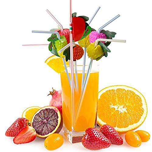 dancepandas Pajita Cocktail 200PCS Desechables Pajitas Coctel Pajitas de Plastico para cócteles, jugos y Bebidas en la celebración en la Fiesta en la Playa