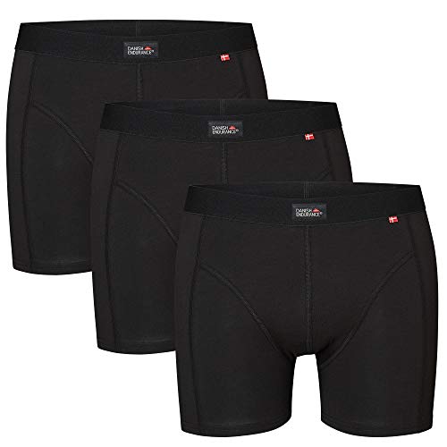 DANISH ENDURANCE Bóxers para Hombres Pack de 3 (Negro, X-Large)