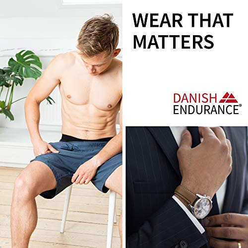 DANISH ENDURANCE Slip para Hombre en Coton Pack de 6 (2 x Negro, 2 x Blanco, 1 x Gris, 1 x Negro/línea roja), Large