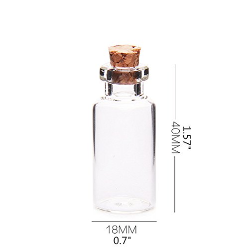 Danmu Art - Botes de Cristal pequeños con tapón de Corcho (50 Unidades, 5 ml)