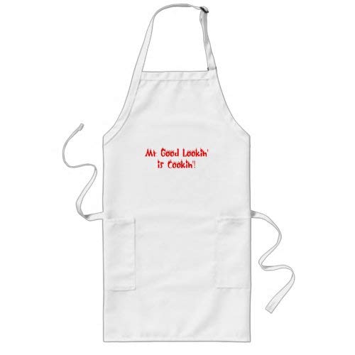 daoyiqi Funny Bib Apron, Mr Good Lookin' Is Cookin' Apron Chef Cooking Kitchen Apron with Pocket for Men Women 28 x 32 Inch Apron