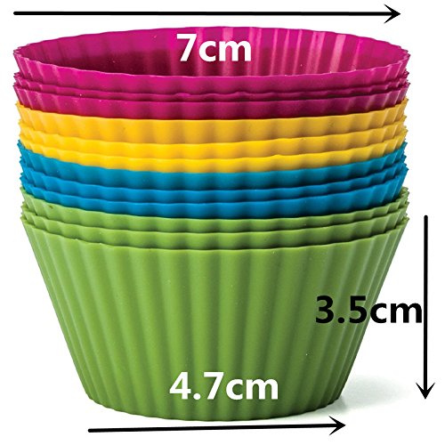 Da.Wa 10 pcs Taza de Muffin de Silicona Ronda 7cm Pastel Molde de Pastel Reutilizable para Hornear Cremas de Helados