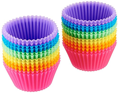 Da.Wa 10 pcs Taza de Muffin de Silicona Ronda 7cm Pastel Molde de Pastel Reutilizable para Hornear Cremas de Helados