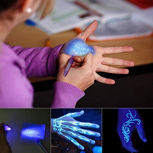 DazSpirit Bolígrafo de Tinta Invisible, 20PCS lápiz espía Y mágico de luz UV para Mensajes Secretos y Fiestas Noticias Regalos Sencillas mágicas