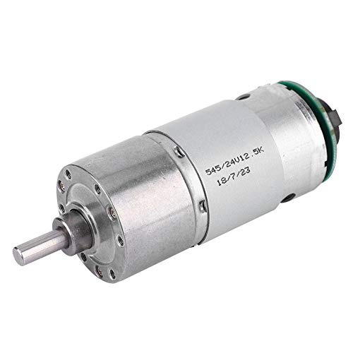 DC 12 / 24V 10-1500RPM Motorreductor Reductor de Velocidad de Torsión Grande Motorreductor Con Encoder Motor de Reducción de Velocidad de Potencia Eje de Salida Excéntrico(12V 200RPM)