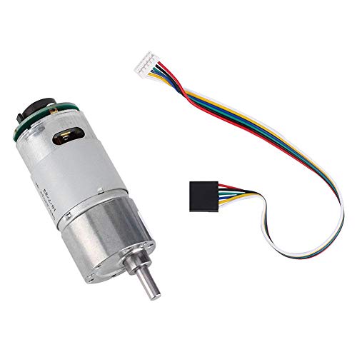 DC 12 / 24V 10-1500RPM Motorreductor Reductor de Velocidad de Torsión Grande Motorreductor Con Encoder Motor de Reducción de Velocidad de Potencia Eje de Salida Excéntrico(12V 200RPM)