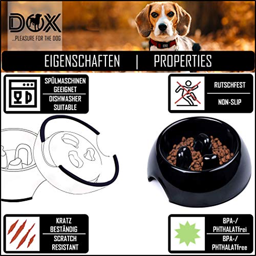 DDOXX Comedero Antivoracidad Perro, Antideslizante | Muchos Colores y Tamaños | para Perros Pequeño, Mediano y Grande | Bol Accesorios Melamina Gato Cachorro | Rosado, 300 ml
