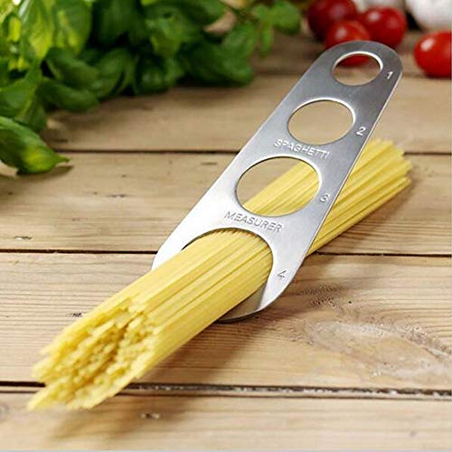 Deanyi 1pc Pasta Medir Herramienta Inoxidable Pasta de Espaguetis Medidor Regla de medición Cocina Gadget del palillo con el 4 Porción Porción