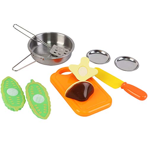 deAO Conjunto Utensilios de Cocina y Comida de Juguete- Juego de Ollas y Cacerolas de Imitación Accesorios de Cocina Infantil (26 Piezas)