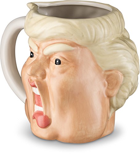 Decodyne Donald taza divertida de cerámica, 18 oz – Taza de café de cerámica pintada a mano con forma de cara de Donald Trump
