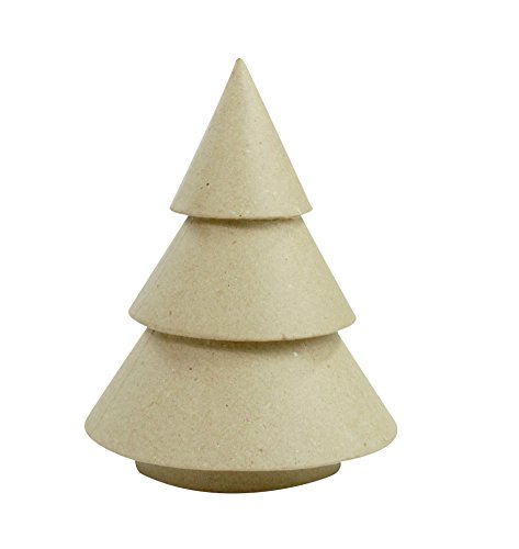 Decopatch – Árbol de Navidad para Decorar (Papel maché, tamaño pequeño), Color marrón