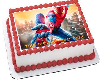 Decoración comestible para tarta con glaseado de fondant de Spiderman de 19 cm