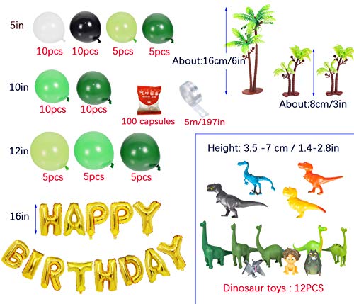 Decoración de Fiesta de Dinosaurio,Adornos Cumpleaños Dinosaurios,Globos de Cumpleaños Dinosaurios,Fiesta de Dinosaurio Globo de Happy Birthday Banner Jurásico Mundial Tema Party para Niñas Niños