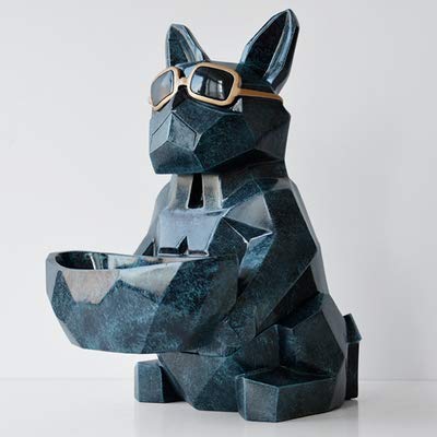 Decoración Hogar Escultura Estatuas De Jardín Para Decoración Del Hogar Caja De Pañuelos Para Perros Caja De Almacenamiento Estatua Animal Perro Arte Escultura Resina Artesanía Plato De Caramelo Alma