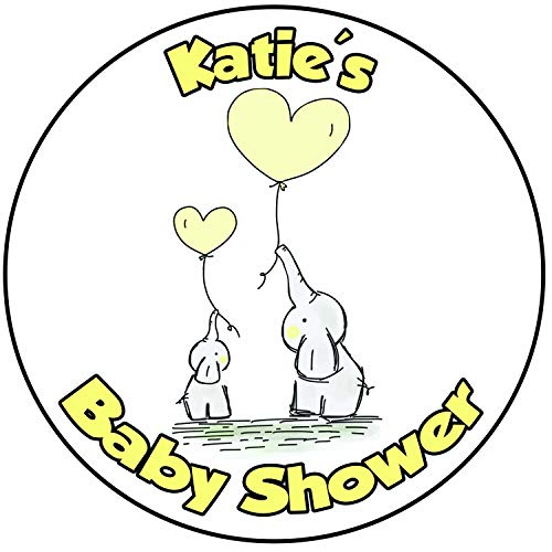 Decoración para tarta para baby shower, redondo, círculo, 20 cm, diseño amarillo