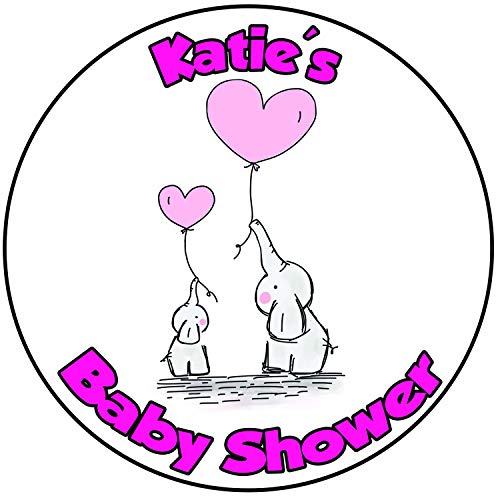 Decoración para tarta para baby shower, redondo, círculo, 20 cm, diseño de niña de color rosa
