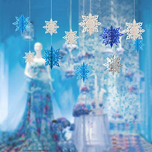 Decoraciones Cumpleaños de Fiesta para Niños,Frozen Kit de guirnaldas con globos, Globo Frozen de Copo de Nieve Globos de Feliz Cumpleaños Globo Decoración para Niña