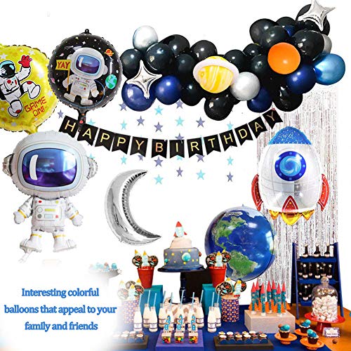 Decoraciones Cumpleaños, Decoraciones de Fiesta temáticas del Espacio Exterior, Globos espaciales de Astronautas Astronauta Globos de Látex Globos