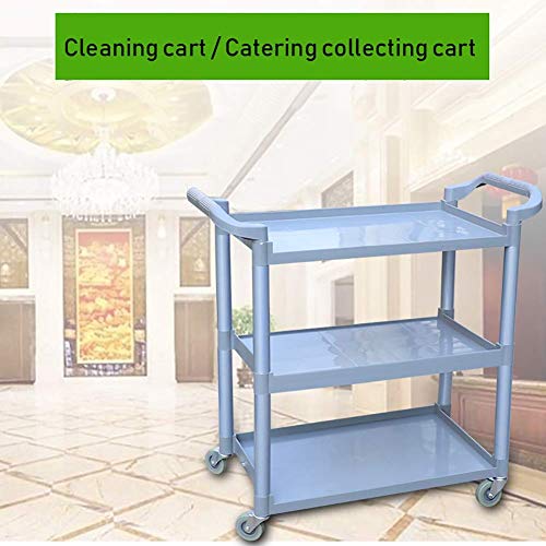 DEE Carros de Almacenamiento Médico, Carrito de Servicio de Cocina Carrito de Hostelería con Manija, Carro de Servicio de Limpieza de Plástico Multiusos de 3 Niveles Carretilla Rodante, Camiones de M