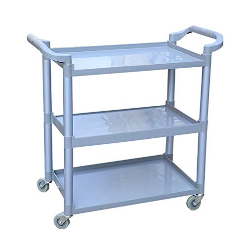 DEE Carros de Almacenamiento Médico, Carrito de Servicio de Cocina Carrito de Hostelería con Manija, Carro de Servicio de Limpieza de Plástico Multiusos de 3 Niveles Carretilla Rodante, Camiones de M