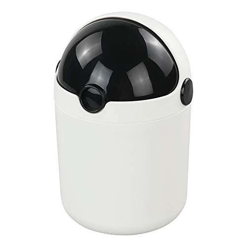 Dehouse - Cubo de basura de plástico con tapa negra (2 L)