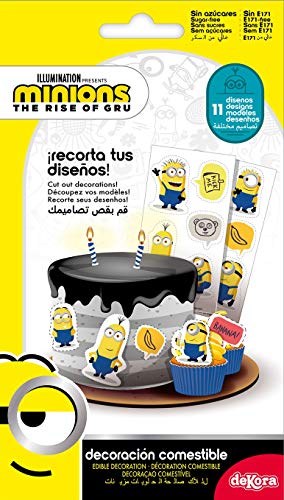 Dekora 231381 - Decoración comestible para tartas y cupcakes, diseño de Minions