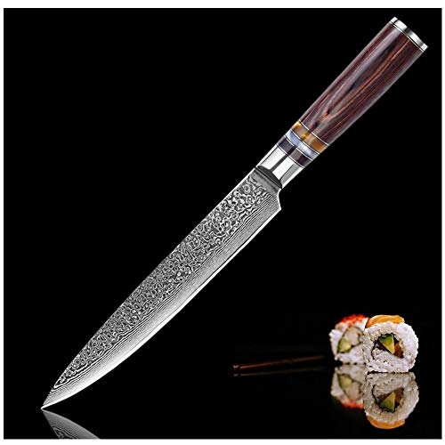 Del cocinero del cuchillo de Damasco Cuchillos Cuchillo de filetear 67 Las capas japonesa cuchillo de cocina de acero VG10 carne de pescado Salmón Sashimi Sushi (Color : 8 inch sashimi Knives)