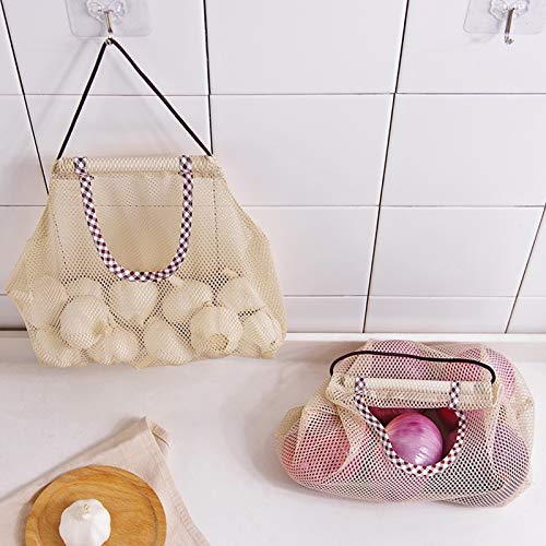 Del sello del alimento CCI 2 PCS Creative Kitchen cebolla patata de la legumbre de almacenamiento colgantes jengibre hueco bolsa de malla transpirable bolsa de Cocina Ajo bolsa de malla de almacenamie