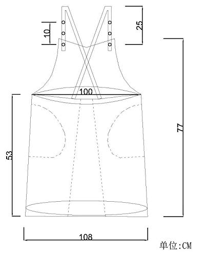 Delantal de cocina ajustable estilo japonés de lino de algodón con 2 bolsillos Pinafort, chef, cintura, peluquería, se adapta para parrilla, barbacoa, pintura cruzada espalda H correas de hombro