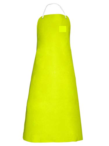 Delantal de PVC resistente e impermeable de 550 g/m² para nosotros como delantal de pesca comercial, bricolaje, procesamiento de alimentos, limpieza, 47 pulgadas Amarillo amarillo talla única