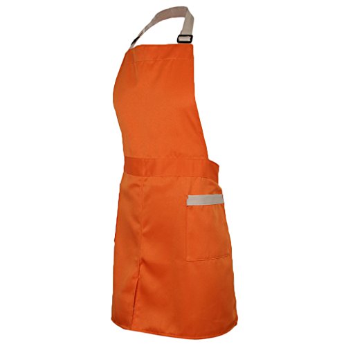 Delantal Unisexo Chef Charcutera Peluquero Trabajo de Horno Cocina - naranja