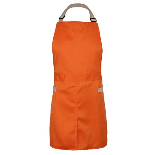 Delantal Unisexo Chef Charcutera Peluquero Trabajo de Horno Cocina - naranja