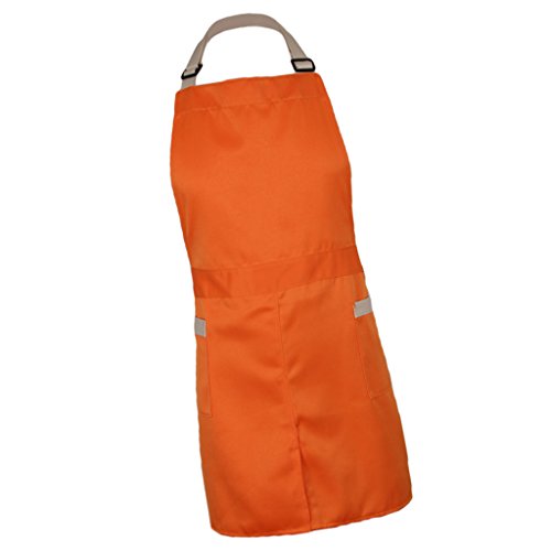 Delantal Unisexo Chef Charcutera Peluquero Trabajo de Horno Cocina - naranja