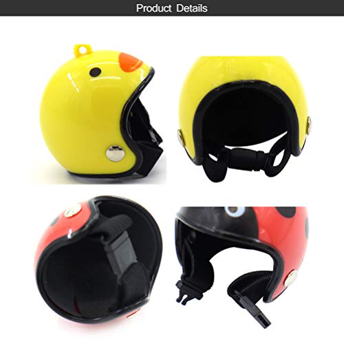 Delaspe - Casco de pollo, diseño de caricatura de pollo, ajustable, apto para aves de corral, casco pequeño para mascotas