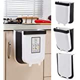 Delgeo Contenedor de Basura Plegable y Fijo para Cocina, Creativo y de Moda, 9L, basurero para automóvil/baño/Dormitorio (Blanco) …