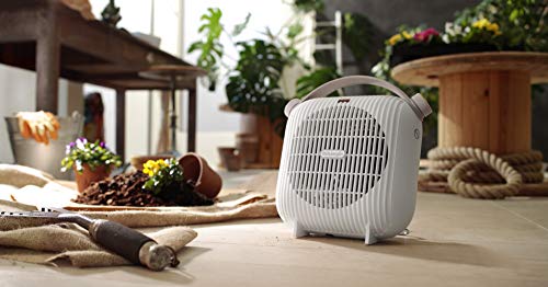 De'Longhi HFS 30B24W - Termoventilador (2400 W, termostato de habitación ajustable, ventilador de verano)