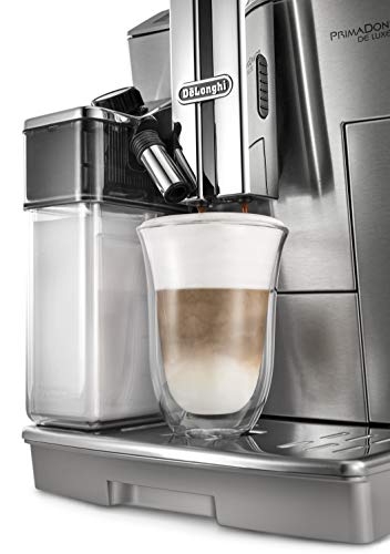 De'Longhi Juego de 2 vasos premium para café latte macchiato, apto para lavavajillas, pared doble vidrio templado, transparente, 220 ml