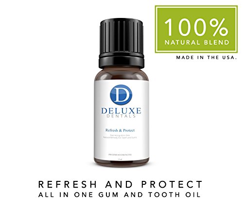 Deluxe Dentals Refresh & Protect - Tratamiento de Encías Inflamadas Sangrantes Sensibles y Mal Aliento - Enjuague Bucal para Alivio del Dolor de Acción Rápida - Limpieza de Dientes 100% Natural 15 ml