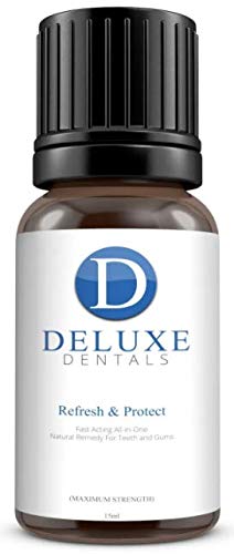 Deluxe Dentals Refresh & Protect - Tratamiento de Encías Inflamadas Sangrantes Sensibles y Mal Aliento - Enjuague Bucal para Alivio del Dolor de Acción Rápida - Limpieza de Dientes 100% Natural 15 ml