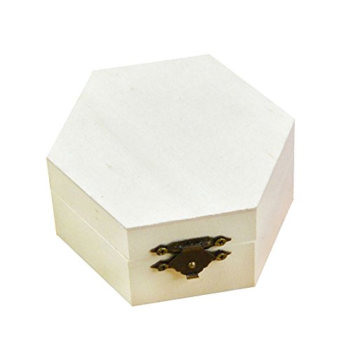 Demarkt Caja de Regalo de Almacenamiento Hexagonal de Madera Navidad Regalos de Cumpleaños y Fiesta Cajas de Regalo Conjunto de Convites para Decorativos 9.2 * 8 * 4.3CM 1PCS